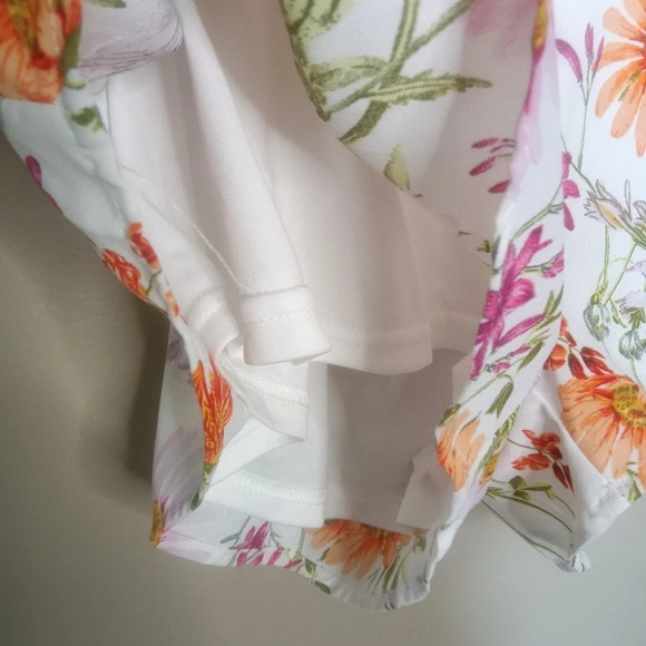 Lulus White Floral Print Tie Back Romper Medium - Picture 6 of 16